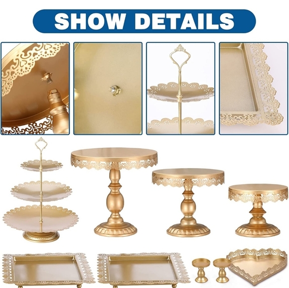 Party Supplies Cake Stands Set9 Pcs Metal Round Cake Stands Set Cupcake Stands Poshmark